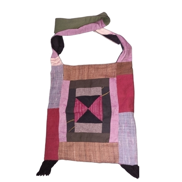 Bohemian Patchwork Cloth Crossbody Bag Multi Womens OS - Picture 1 of 3